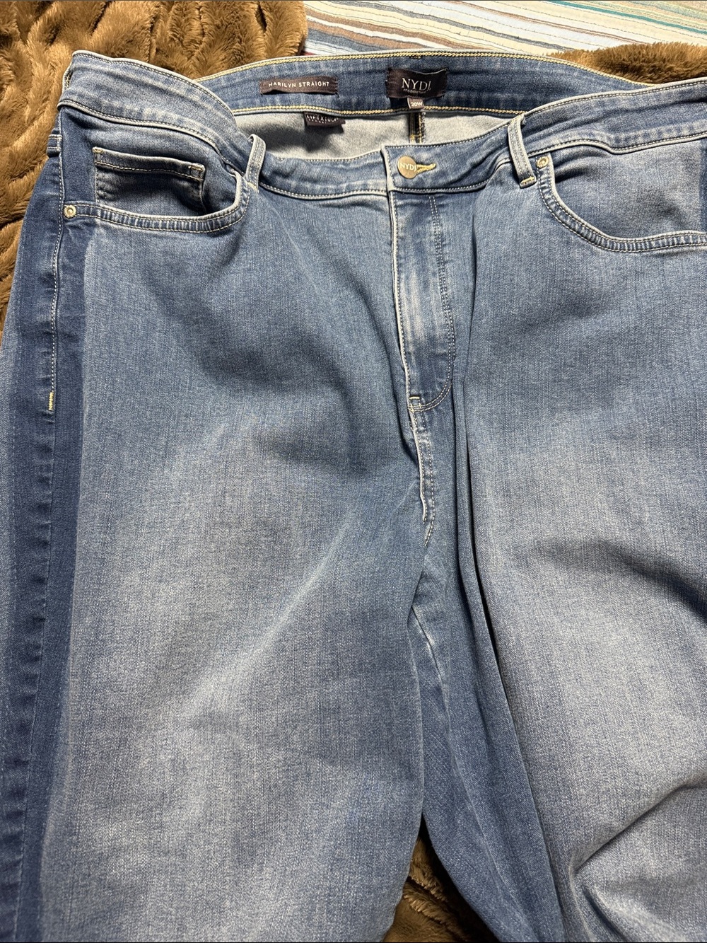 NYDJ Light Wash Relaxed Straight Jeans